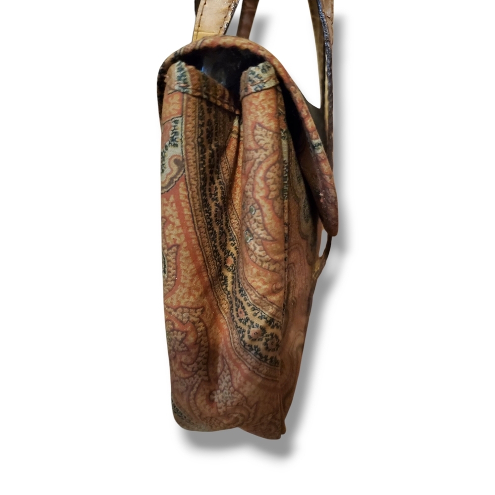 ETRO Green & Brown Y2K Mini Bag Paisley Pattern Vintage Etro Arnica Mini Handbag - Picture 9 of 11